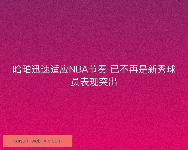 哈珀迅速适应NBA节奏 已不再是新秀球员表现突出